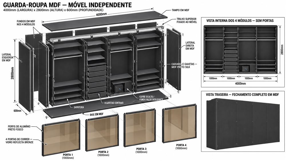 Guarda-roupa e closet Modulix